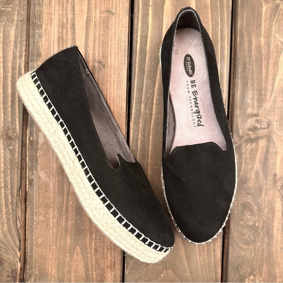 LIKE NEW Dr. Scholl’s Black Low Platform Slip On Espadrilles Size 9.5 Medium - Picture 11 of 11